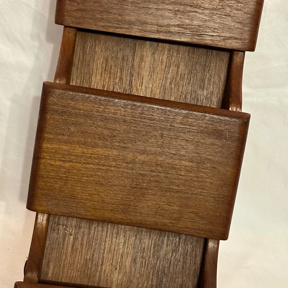 Goodwood Wall Mail Organizer Brown Excellent Teak Wood 3 Tier Key Rack Vintage